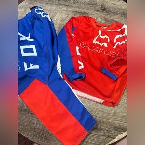 Fox Racing boys Jersey and pants sz 5